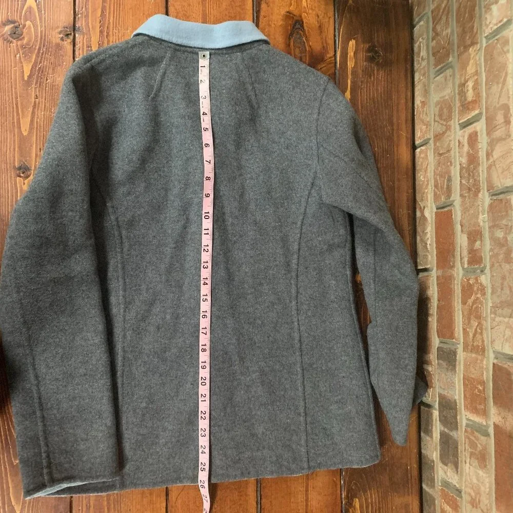 Pendleton Gray Light Blue Reversible Women's Small Button Down Cardigan EUC